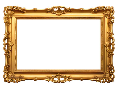 cadre ancien dor&eacute; vierge sur fond blanc