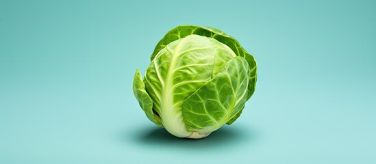 Fresh set of Brussels sprouts isolated on a isolated pastel background Copy space