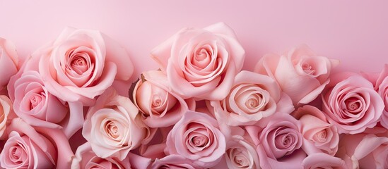 Close up shot of a rose at a wedding isolated pastel background Copy space