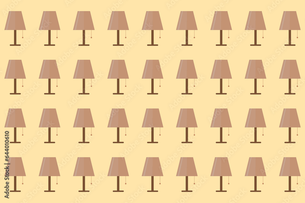 Poster Seamless pattern of desk lamp. Fabric texture.
