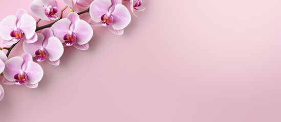 Flower named orchid isolated pastel background Copy space