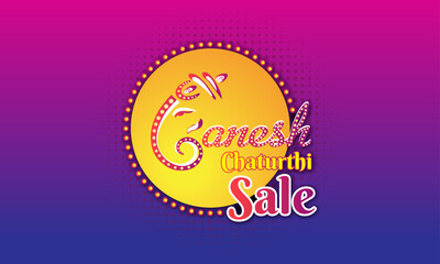 Ganesh Chaturthi Sale Logo vector. Vinayaka Chavithi Festival Logo Vector