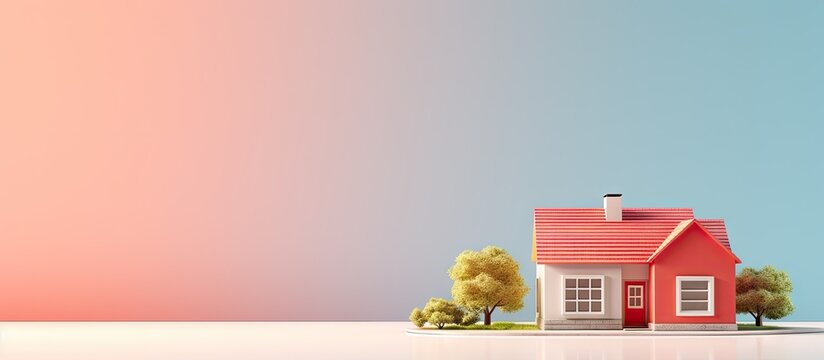 Black Rendered Generic Isolated 3D House Isolated Pastel Background Copy Space