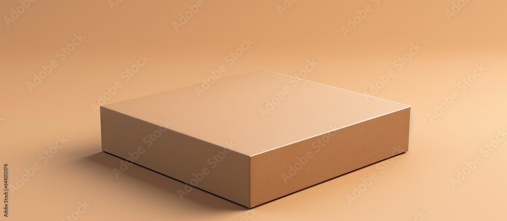 Poster brown box on a isolated pastel background copy space with clipping path