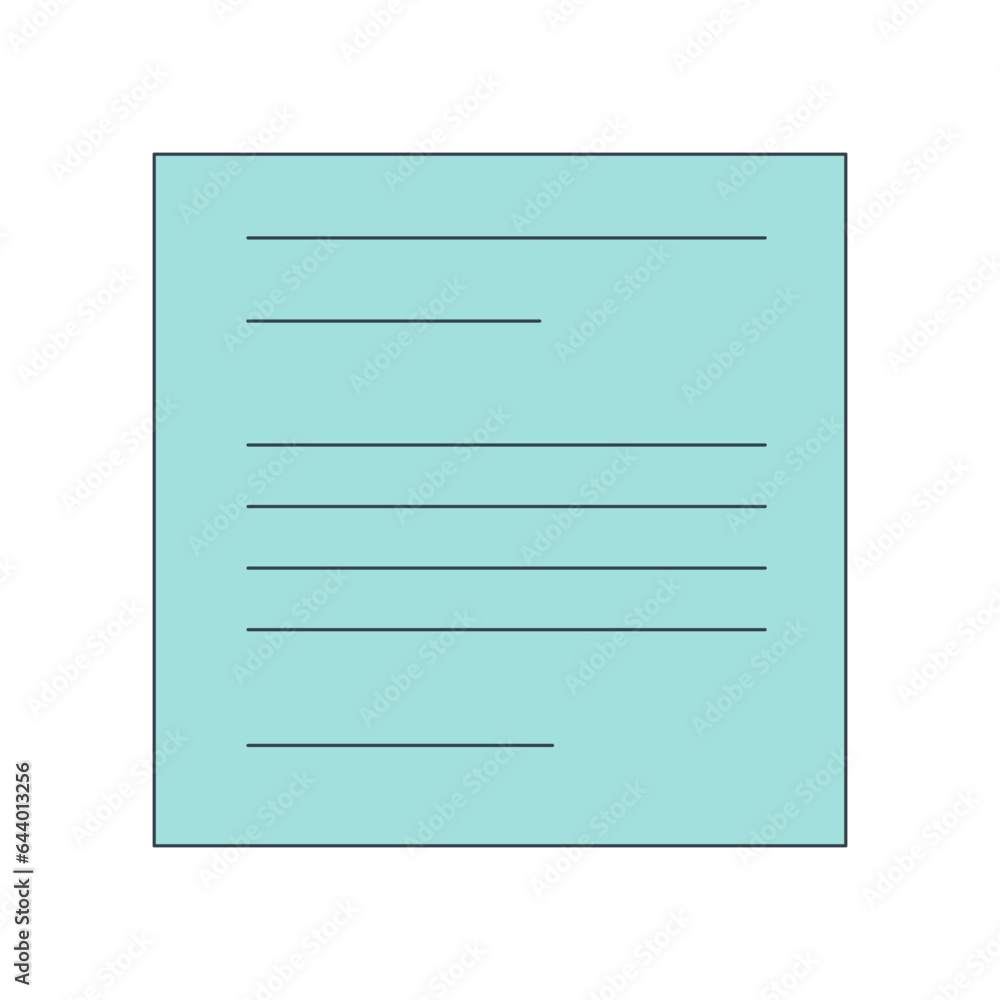 Poster text on paper flat line color isolated vector object. sticker with information. message. document. e