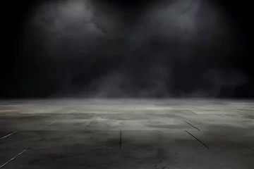 Foto op Plexiglas Cement floor with foggy dark background  © 소연 박