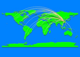 Naklejka premium Vibrant Xiantao City, China map - Export concept map for Xiantao City, China on World map. Suitable for export concepts. File is suitable for digital editing and prints of all sizes.