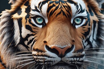 Portrait of a bengal tiger, AI generative.