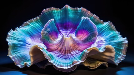 Giant clam texture macro. Beautiful sea shell textured close-up..
