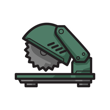 Board and Wood Cutter Machine Clipart