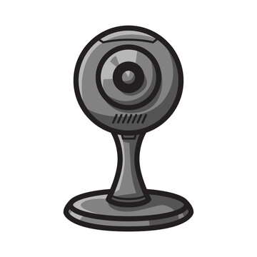 Computer Web Cam With Standing Clipart