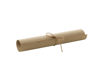Old scroll of paper, isolated on white background