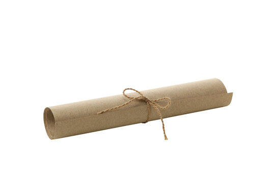 Old scroll of paper, isolated on white background