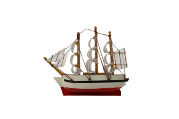 Toy, old ship, isolated on white background
