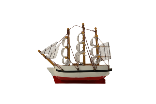 Toy, old ship, isolated on white background - Powered by Adobe