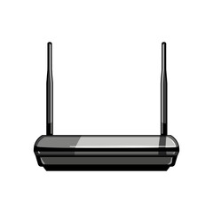 network router cartoon. modem wifi, technology antenna, connection speed network router sign. isolated symbol vector illustration