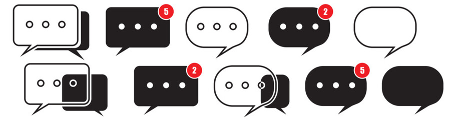 chat icon collection flat design.Texting symbol. Vector Illustration.set
