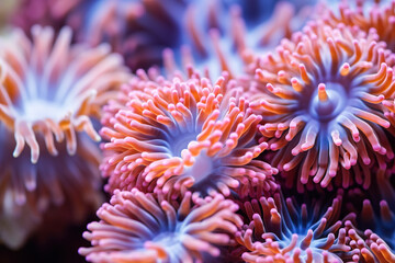 close up of soft colorful coral