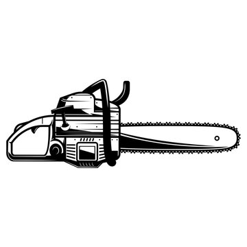 Chainsaw, isolated on a white background	