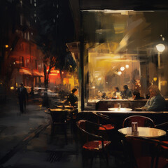 Street cafe at Night