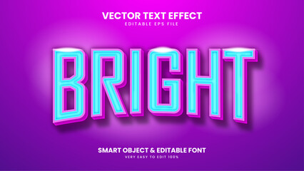 Fototapeta premium Free vector editable bright effect text