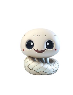 Cute snake 3d illustration mascot cartoon design isolated on white background