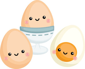 a vector of a boiled eggs
