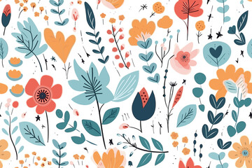 Watercolor vector art painting illustration pattern. Collage contemporary print. Fashionable template for design. painted, natural, ornament, decorative, vector, hand drawn, rose flower, ornamental