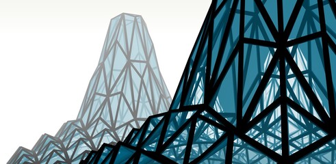 Abstract architectural background 3d rendering 3d illustration