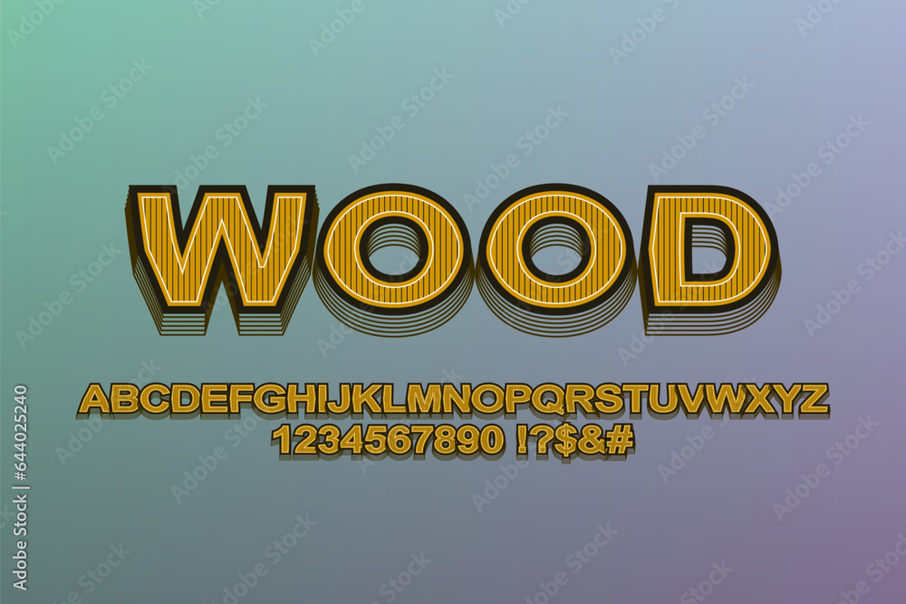 Poster stylish 3d alphabet and numbers. typography font style for cartoon text design.