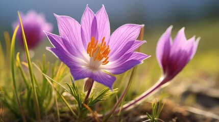 pasque purple flower (pulsatilla vulgaris)
