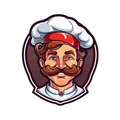 Creative chef mascot logo. Vector illustration design