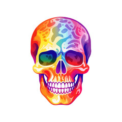 Skull rainbow. Vector illustration design