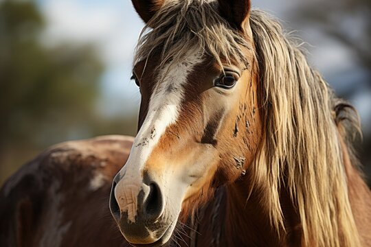horse portrait close up - Powered by Adobe