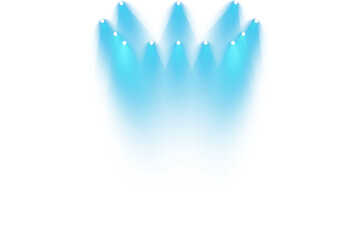 Bright blue Spotlight. Scene. Light Effects. Glow light effect. Glowing lamp. PNG.