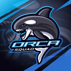 Orca esport mascot logo design