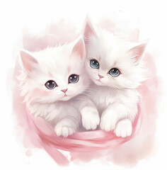 adorable white kittens - 644028424
