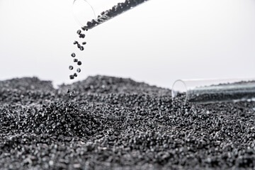 White plastic grain, plastic polymer granules,hand hold Polymer pellets, Raw materials for making water pipes, Plastics from petrochemicals and compound extrusion, resin from plant polyethylene.