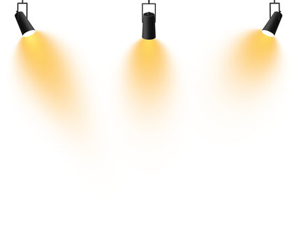 Bright Yellow Spotlight. Scene. Light Effects. Glow light effect. Glowing lamp. PNG.