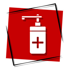 antiseptic red banner in a frame. Vector illustration.