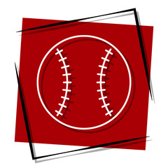 baseball red banner in a frame. Vector illustration.
