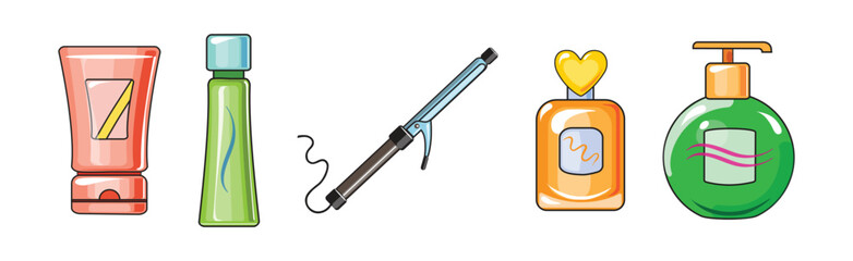 Female Object and Grooming Accessory Item Vector Set