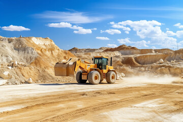 Loader yellow bulldozer quarry industrial machinery machine vehicle equipment heavy