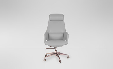 Gray isolated chair in white office room