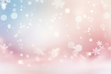 Fototapeta na wymiar Christmas abstract holiday snowflakes on pastel gradient bakground