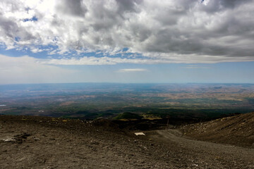 Vista dalla cima dell'Etna, Sicilia, Italia 378