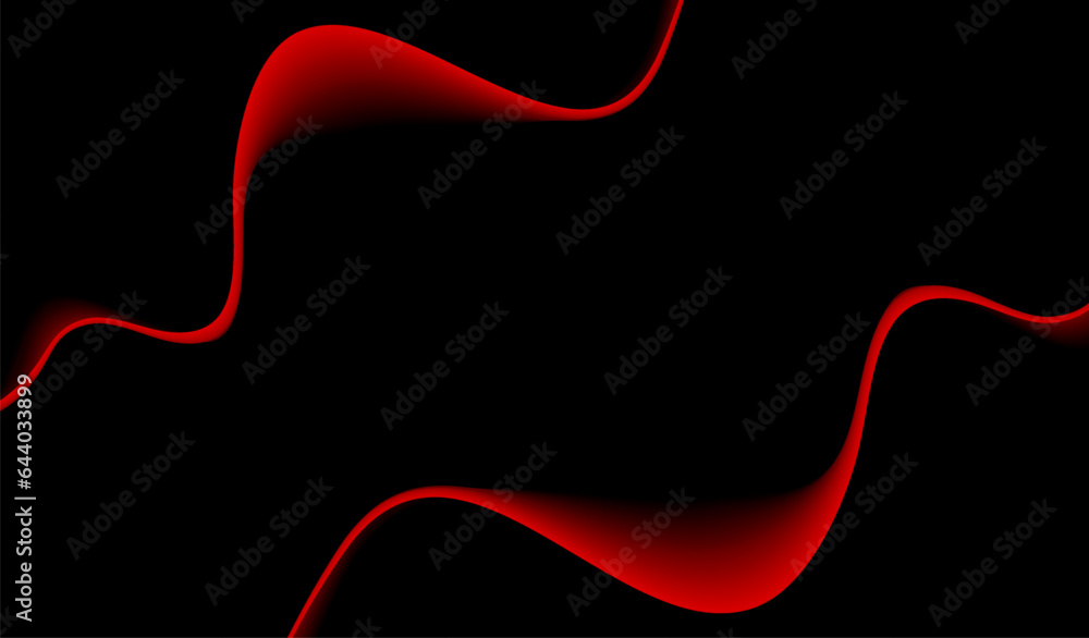 Wall mural isolated red smooth wave patterns with gradient.