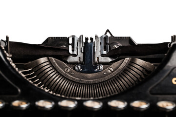 Typewriter typing on a paper
