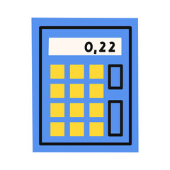 Basic calculator icon. Vector flat illustration.