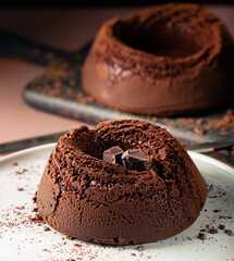 Sweet dark chocolate soufflé - palate ecstasy
